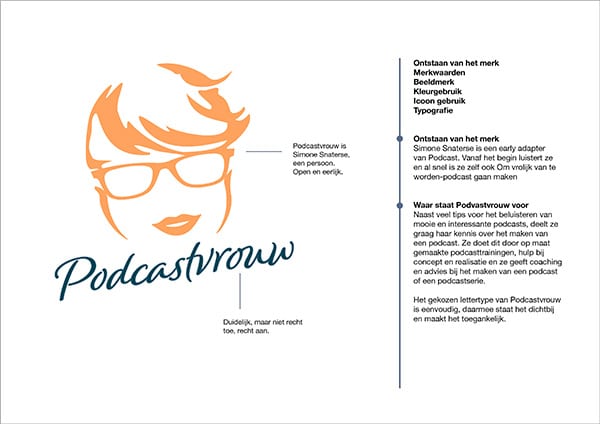 Visuele identiteit ontwikkelen Podcastvrouw